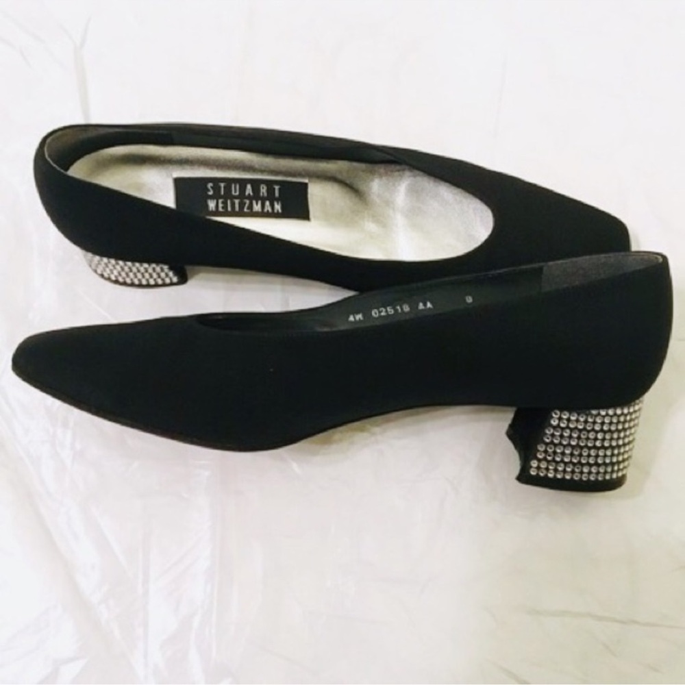 Stuart Weitzman Black Heels with Silver Details